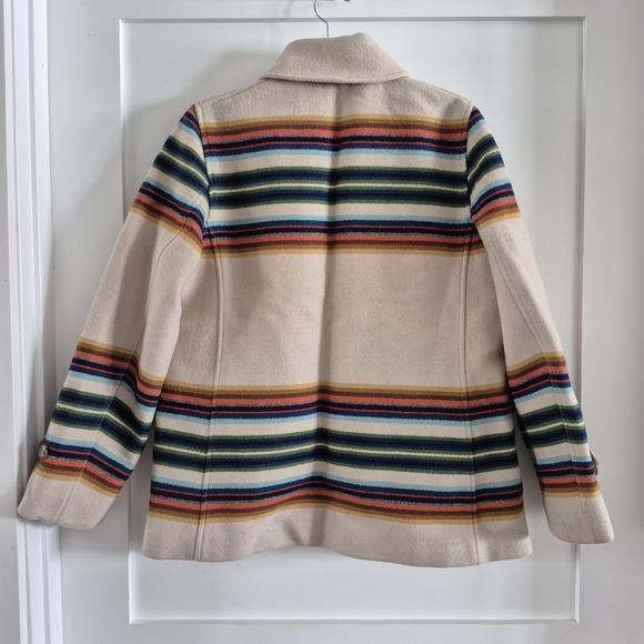 Pendleton La Grande Southwestern Coat Size Large Vintage Inspired Wool Stripe - Picture 8 of 13